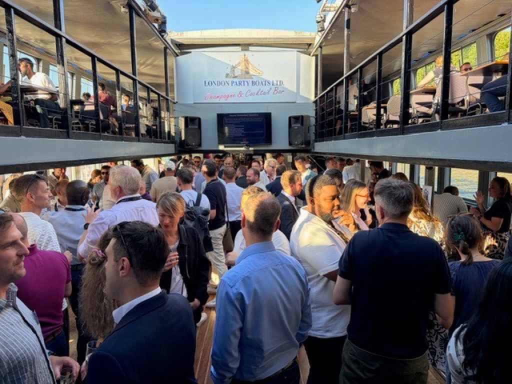 Guests on the lower deck of the boat during the party